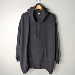 Old Navy Black Fleece Drawstring Hoodie Pouch Pullover High Neck XXL
